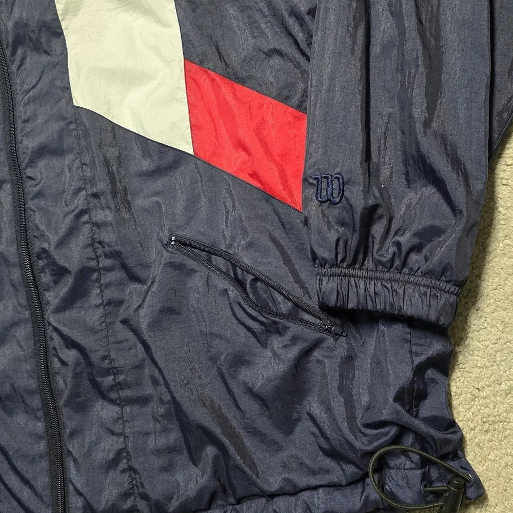 Wilson Vintage 90s Windbreaker Track Jacket Lined Mens L Colorblock Sport Nylon‎